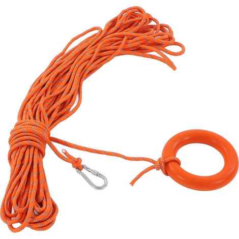 Ligne de Sauvetage Flottante 30m – Reflective et Floatable pour Piscine, Plage, Bateau et Natation (Rope PVC Profilé)