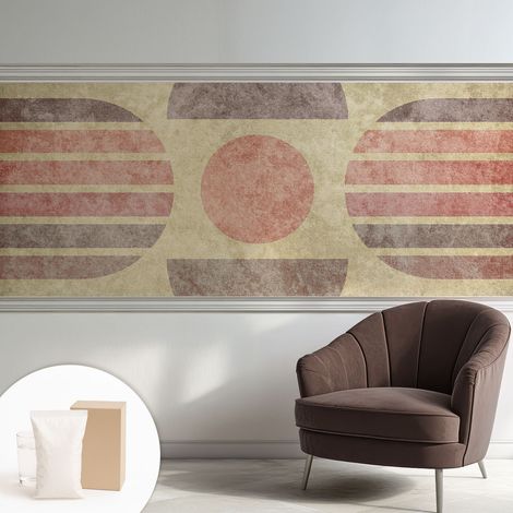 Carta Da Parati In Vlies Decorativa Per Pareti - Con Motivi Moderni - Con Colori Intensi - Per Ufficio Forme geometriche 250x104 cm (1/5)