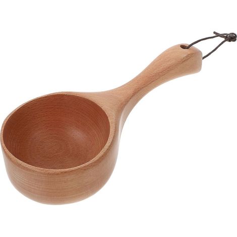 Cuillère à eau en bois jaune pour usage domestique (1 pièce) (1/5)