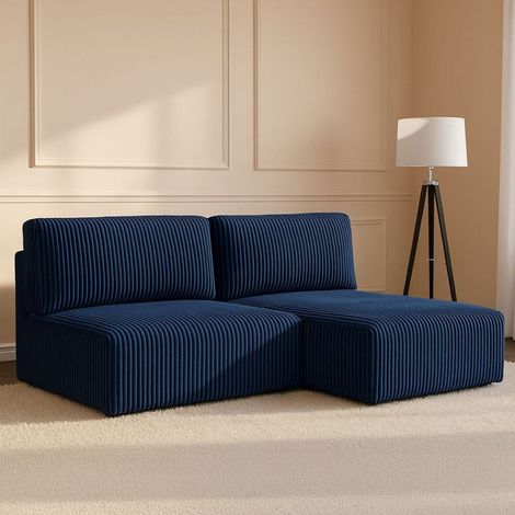 Sofá Cama con Chaise Longue Pergola, Almacenaje, Cojines Desenfundables, Reclinable, 210x149 cm azul (1/5)