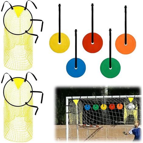 Filet de Cible de Football 2 Pièce, 45 x 60cm Filet Cible Football Pliable avec Sangles Réglables, Buts d'Entraînement pour Précision avec 5 Cible Mobile, pour Précision Cible pour Tirs (1/5)