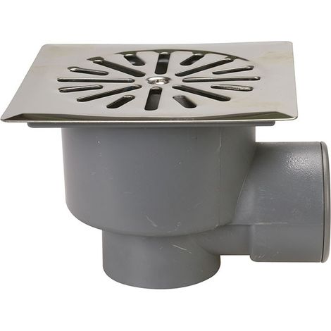C-216 Siphonic Horizontal-Vertical Outlet Stainless Steel Grid Drain 125 x 125 x 40 Ø CREARPLAST