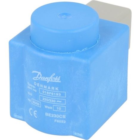 Danfoss – Bobine magnétique 230V AC – Fréquence 50/60 Hz – Protection IP67 pour environnements exigeants – Non compatible avec EV 215/225 - 018F6193