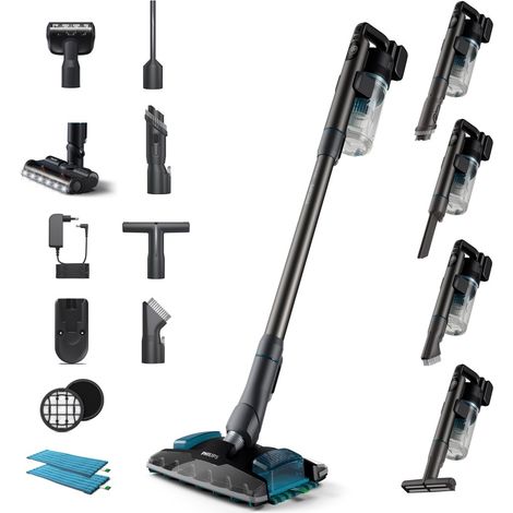 Philips XC8057/01 Aspirateur Balai Sans Fil Aquamarine Noir (1/5)