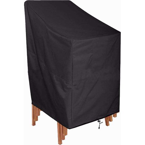 Housse Chaise Jardin Empilable Imperméable, Tissu Oxford Housse Chaise Extérieur pour chaises de Jardin et de Balcon, Coupe-Vent, Anti-UV Housse Fauteuil Jardin - 64x64x70/120 cm (1/5)