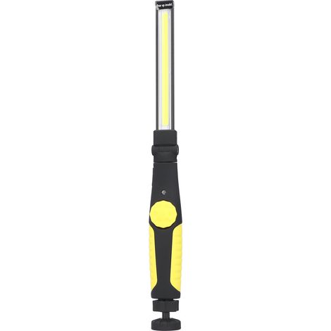 Lampe de travail LED COB rechargeable, magnétique, pour éclairage d'entretien et d'urgence, avec poignée jaune. (1/5)