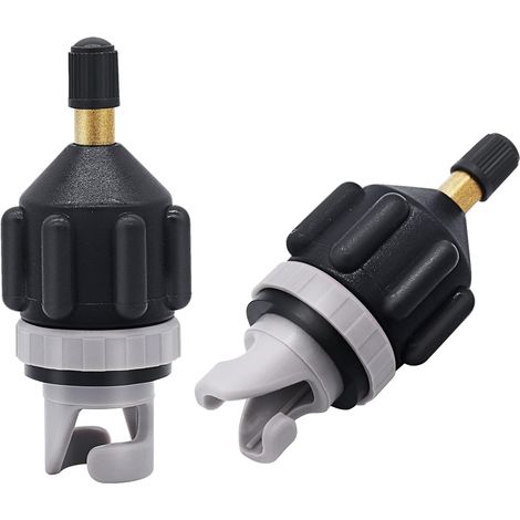 Lot de 2 adaptateurs pour pompe de paddle gonflable - Adaptateur universel standard pour valve Schrader, connecteur de tête de gonflage pour paddle gonflable-AquaForge (1/5)