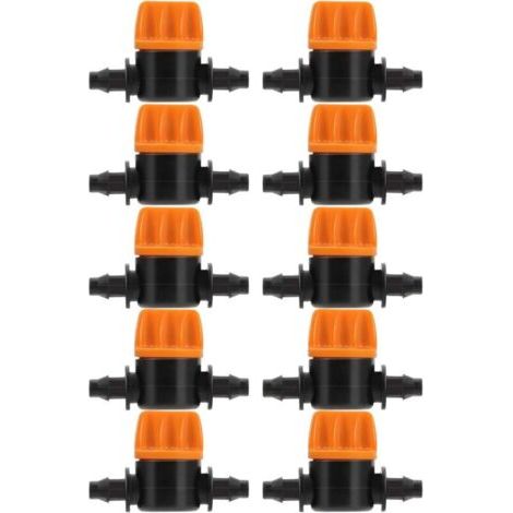 20 Pièces Vanne de Commutation D'irrigation Goutte à Goutte 4/7 Connecteur de Tube D'irrigation Connecteurs de Tuyau Vanne Barbelée Convient pour Jardin Agricole