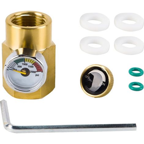 Adaptateur de Recharge CO2 R21-4 avec Manomètre et Bouton Marche/Arrêt pour Bouteilles de Gaz de Soudage