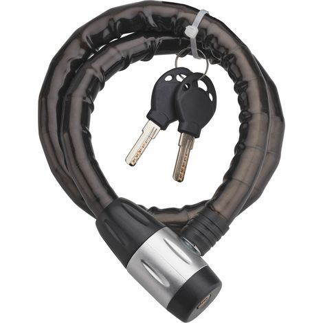 Antifurto a chiave Scorp, cavo d'acciaio corazzato, moto, 18mmx1m, 2 chiavi, nero - THIRARD