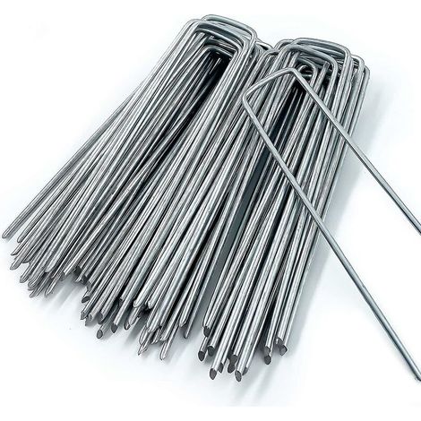 50 U Shaped Garden Stakes For Grass Cover Camping Sardines Garden Fence 150mm Long (1/5)