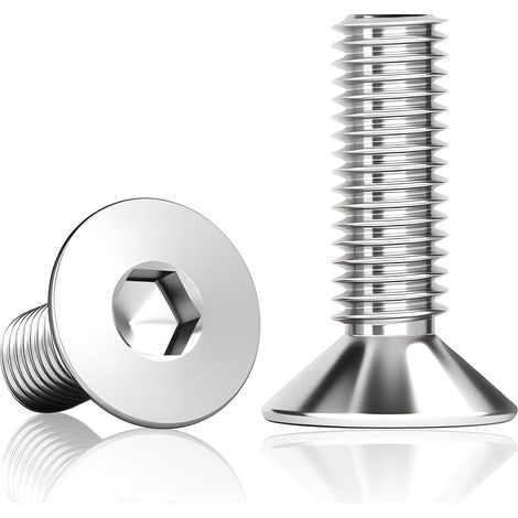 Lot de 120 vis à tête fraisée M4x20 mm, inox six pans creux (1/5)