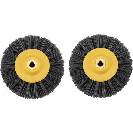 2 Piece 150X40mm x M14 P60 Abrasif En Nylon Roue de Brosse de Polissage pour Broyage D'Antiquite de Pierre Mobilier En Bois (1/5)