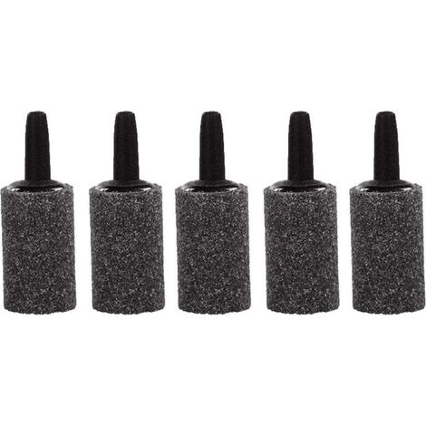5 Pcs Pierres d'air , Pierre à Air d'Aquarium Cylindre Bulle Diffuseur Airstones pour Pompe à Air Aquarium Hydroponie-Gris (1/4)