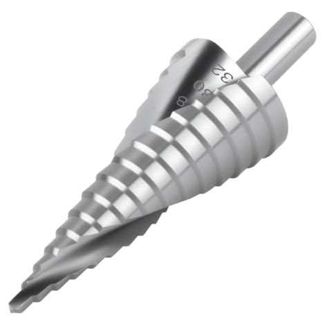 Foret Étagé HSS 4-32mm, 15 Étapes Fraise Metal Etage Tige Triangulaire 10mm, Conique pour Métal Acier Bois Aluminium Plastique, Utilisation Universelle Outil de Perçage Précision - (1/5)