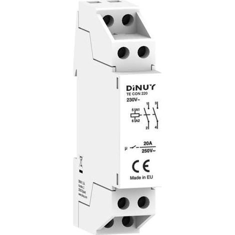 Contacteur Modulaire Bipolaire 2x20A 230V Montage Rail DIN (1/2)