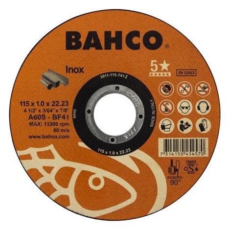 DISCO ABRASIVO CORTE 230X1.9 A46S IN - BAHCO