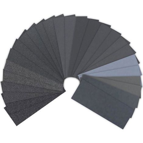 Lot 26 Papiers de Verre 60-10000 Grain 9x3.6" - Abrasif Eau/Sec Polissage Métal/Bois - Gamme Complète pour Finition Pro (1/5)