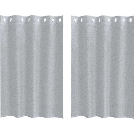 Maison Exclusive - Voile-Vorhang 2 pcs Dunkelgrau 140 x 140 cm Po