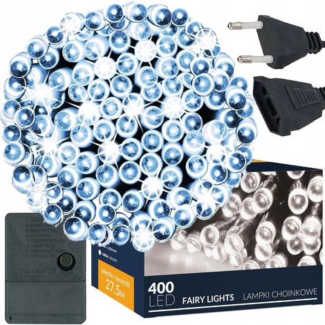LUCI DI NATALE 400 LED 28m EST/INT per albero FREDDO BIANCO NATALIZIO