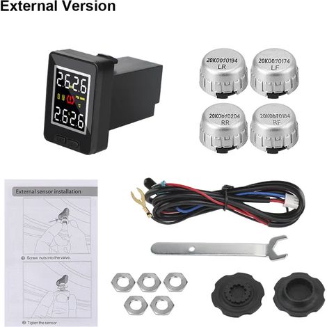 (Externe) Convient aux véhicules Toyota et Mitsubishi Outlander. Kit électronique de diagnostic et de surveillance de la pression des pneus avec capteurs numériques embarqués. (1/5)