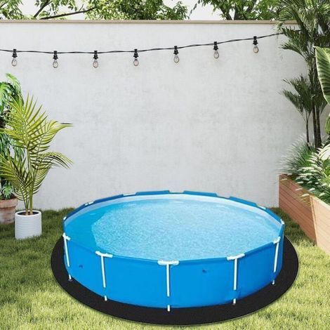Revêtement de piscine hors sol - Revêtement de piscine rond épais renforcé - Revêtement de piscine épais non perforé pour sol de terrasse de jardin (1/3)