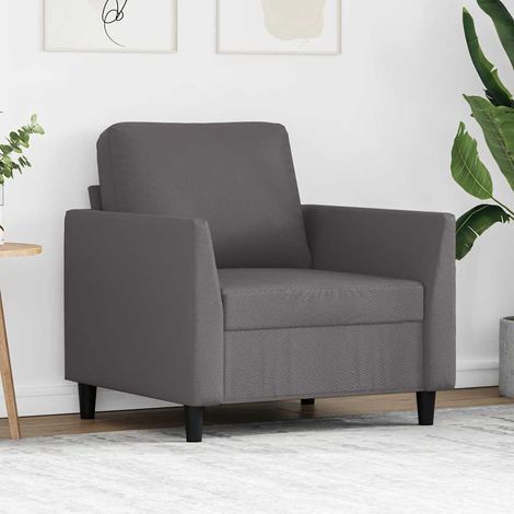 vidaXL Poltrona Grigia 60 cm in Similpelle