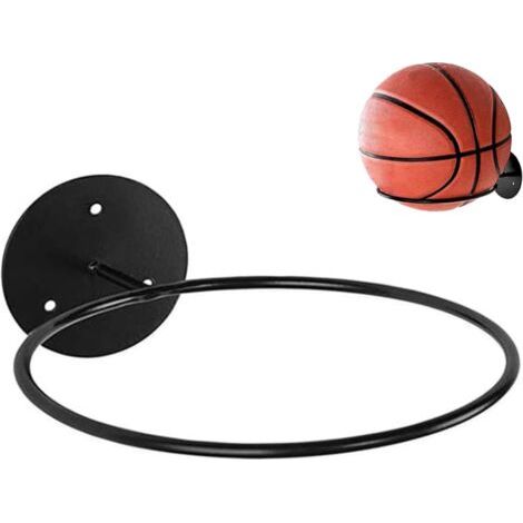 Sollbry Support de Ballon Mural, Mur de Support de Ballon, Métal Support de Ballon Mural pour Basketball Football Rugby Volleyball Football Scoreboard (Noir)
