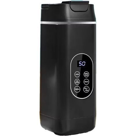 Batidora eléctrica de 420 ml para batidos, exprimidor de cítricos multifuncional, diseño compacto para viajes y el hogar, color negro.