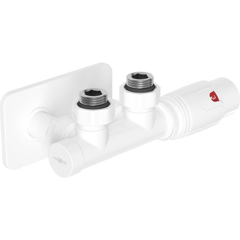 Mexen G00 set termostatico angolare con mascherina S, Duplex, DN50, bianco - W907-900-910-20 (1/3)