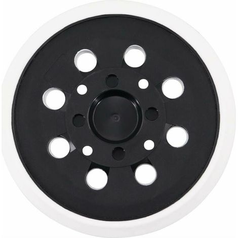 Plateau ponçage 125mm velcro 8 trous - Compatible Bosch PEX 300/400 AE - Blanc - Adhérence optimale (1/5)