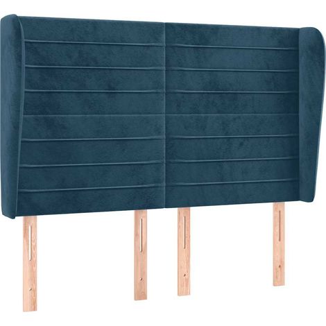 Maison Exclusive - Cabecero con orejas de terciopelo azul oscuro (1/5)