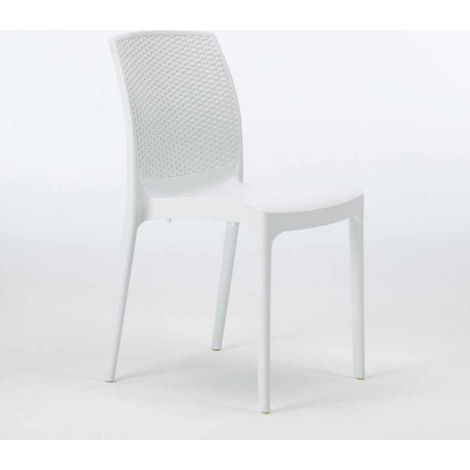 20 Sedie Plastica Poly Rattan Boheme Grand Soleil Bar Ristorante Stock - Bianco