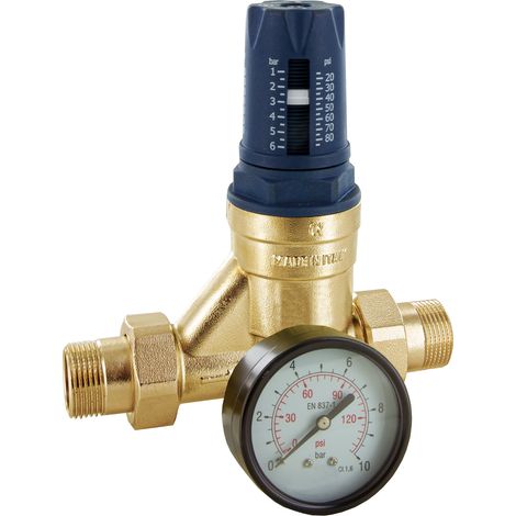 SCELTO DA DESIVERO RIDUTTORE DI PRESSIONE A MEMBRANA  PN25 CON FILTRO E MANOMETRO 6 BAR 3/4" codice prod: DSV20642