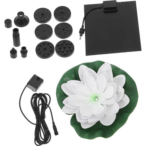 Fontaine Solaire Lotus Flottante pour Bain d'oiseaux Extérieur, 2,5w, Décoration Bassin Jardin, Énergie Solaire Écologique, Fontaine Nénuphar Décorative pour Étang