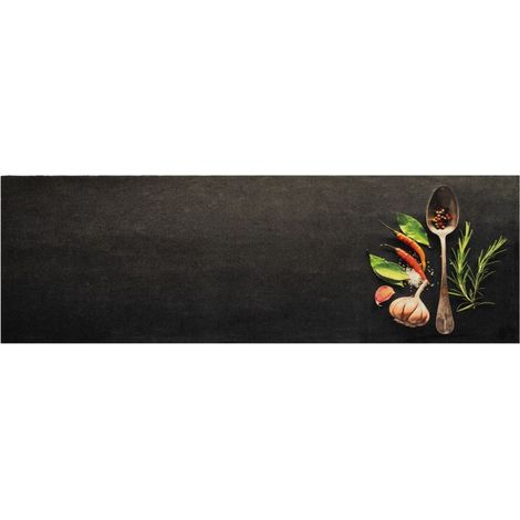 Tapis de cuisine lavable impression d'épices 60x180 cm velours (1/5)