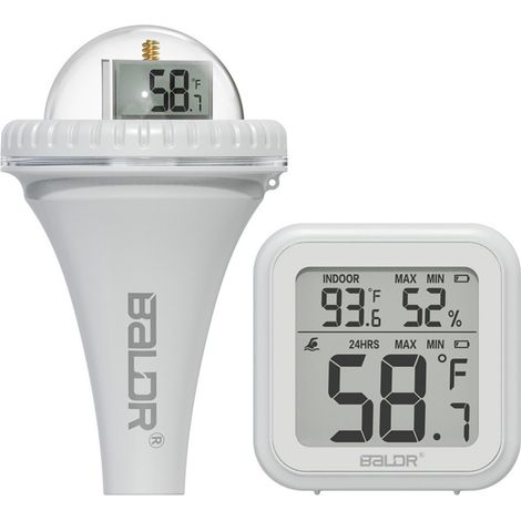 Thermomètre de piscine flottant sans fil, écran LCD 360° pour piscines,jacuzzis et étangs (1/5)