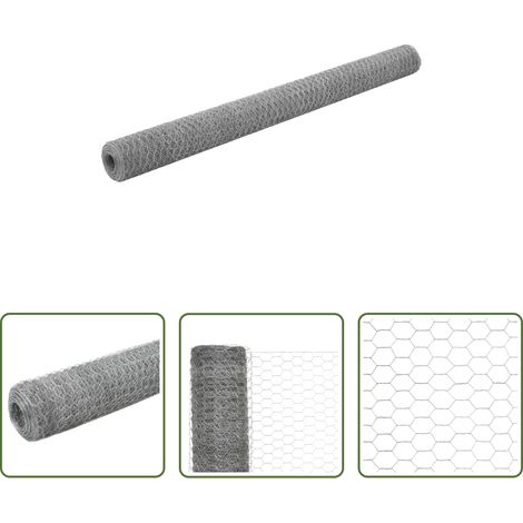 Clôture - Grillage pour volière Acier galvanisé 25x1,5 m Argenté (1/5)