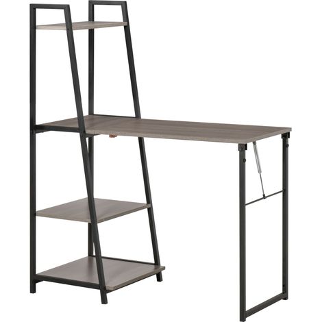 Bureau HOMCOM Bois 106x48x128cm Gris