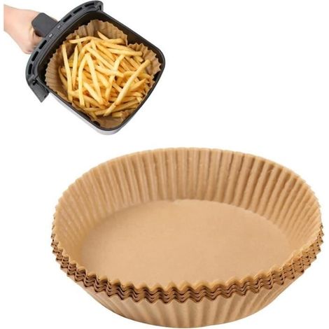 Papier sulfurisé - 50 feuilles - Sans sulfate - Jetable - Pour friteuse à air (1/4)