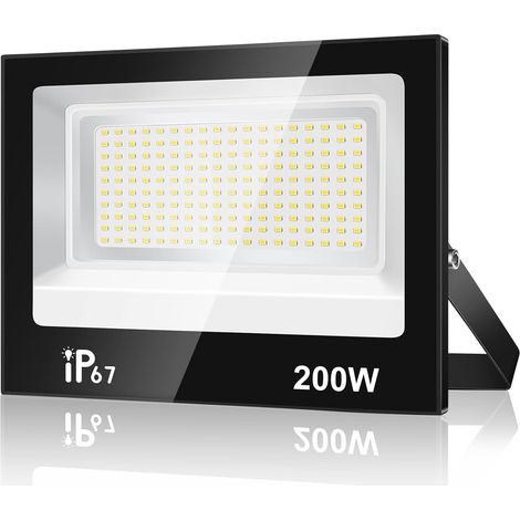 200W Projecteur Led Extérieur,20000LM Spot LED Extérieur,7000K Blanc Froid Projecteur Exterieur LED,IP67 Imperméable Superlumineux Luminaire Exterieur pour Jardin,Cour,Garage,Patio (1/5)