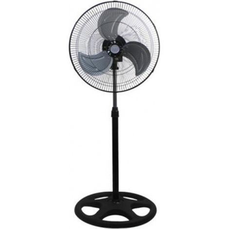 Trade Shop - Standventilator mit 3 Flügeln aus Aluminium, oszillierend, Durchmesser 45 cm, runder Sockel -