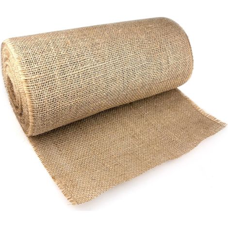 Chemin de table en jute naturel 30 cm x 10 m – Décoration vintage réutilisable – Bord surfilé pour éviter l'effilochage – Xichao - 30CMX10M