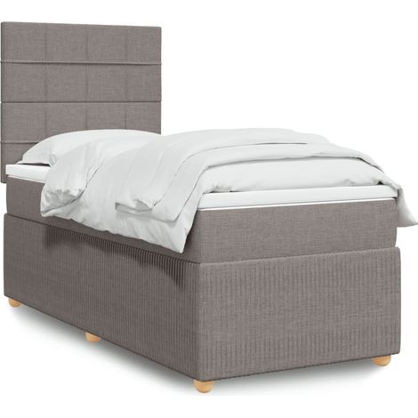Giroletto a Molle con Materasso Tortora 100x200 cm in Tessuto vidaXL (1/5)