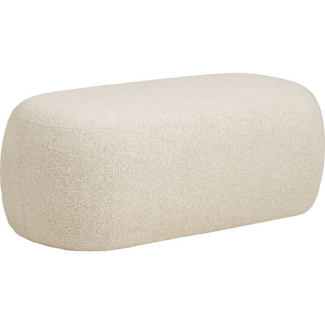 Blossomville - Panca in bouclé sabbia con gambe in pino 100x50x38 cm