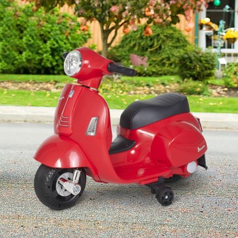 Elektrisches Kinder-Motorrad Vespa mit LED, Sound, 18-36 Monate, rot HAVRYA (1/4)