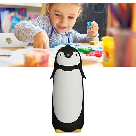 Yafiqi Niedlicher Pinguin-Doppelwand-Becher, elegant, kreatives Geschenk für Studenten, Schwarz (1/5)
