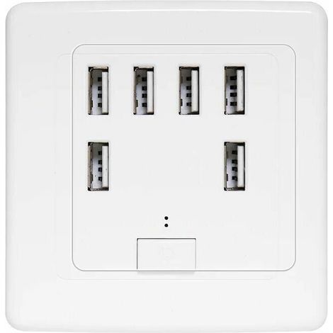 Universal USB Wall Socket, Built-in 6 Ports, 220V 4A Charging Panel, Fast Charging MUMU (1/4)