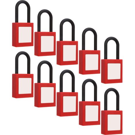 Jeu de 10 cadenas de sécurité isolés en nylon avec clé en (1/5)