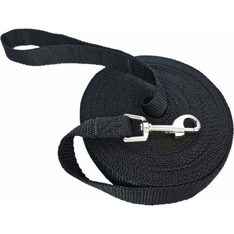 Hundeleine 5 m/10 m/15 m, Schwarz, Trainingsleine für Hunde, Lange Leine für kleine bis große Hunde (1/4)